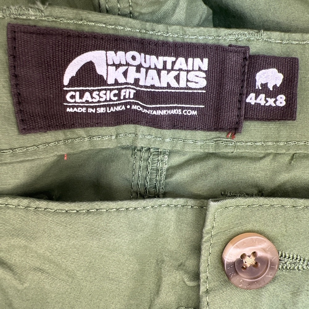 Mountain Khakis Men's  Stretch Poplin Shorts 44x8 Chive Classic Fit‎ Cotton NWT - Picture 5 of 15